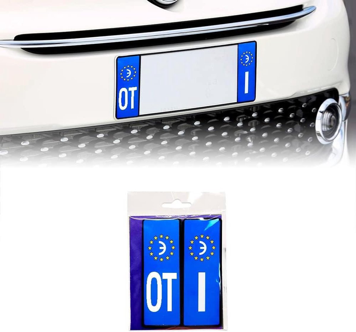Kentekenplaat Sticker - Auto Sticker - Provincie Turijn - Extra Sterke Bevestiging - 4x11 cm