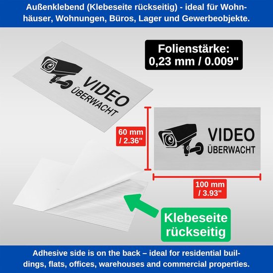 Bewakingsstickers - Waarschuwingsstickers - Beveiliging - Zelfklevend - 10x6cm van Merkloos — afbeelding 5