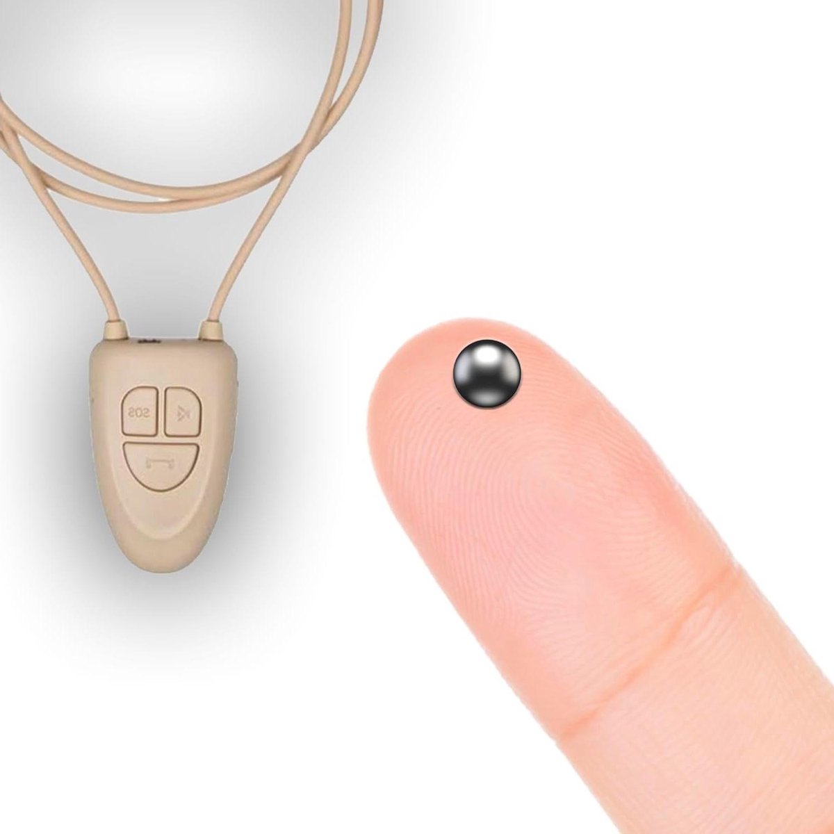 Hidden Earbuds, Hidden Micronano Earbuds, Wireless, with Collar V4, Bluetooth, Built-in Microphone (Supernano + V4, Flesh)