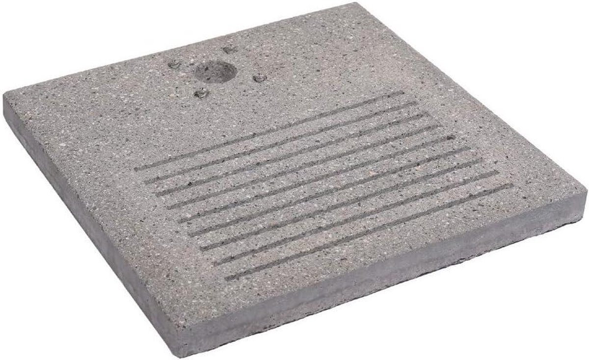 Betonnen Fonteinsokkel - Vierkante Sokkel - Fontein Ondersteuning - Met Afvoer Kolommen - 40x40x4 cm - Grijs