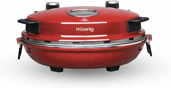 Raclette en Pizza Oven - Steengrill Apparaat - Gezellige Avonden - 350 Graden Pizza - 4 Persoons - Rood Zwart — afbeelding 5