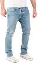 WOTEGA Heren Joggerbroek Noah – Katoen Stretch – Lichtblauw – Jeanslook & Koordsluiting