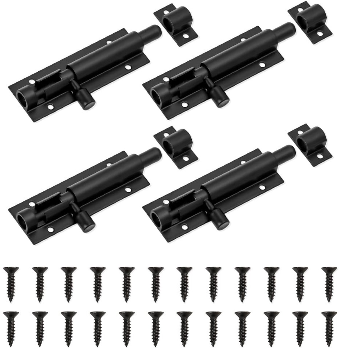 4 Stuks RVS Deursloten met Schroeven - Kleine Latch Lock voor Tuinpoort, Badkamer en Schuu