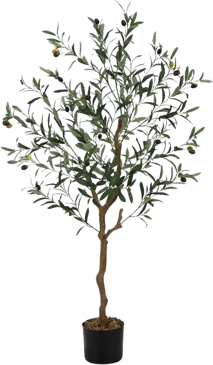 Kunstmatige Olijfboom Set 2 Stuks 120 cm - Grote Kunstplanten voor Binnen - Woonkamer & Kantoor