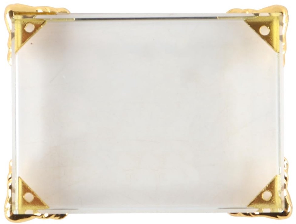 Elegante Vierkante Displaybasis van Kristalglas met Metalen Ondersteuning voor Sculpturen en Trophies