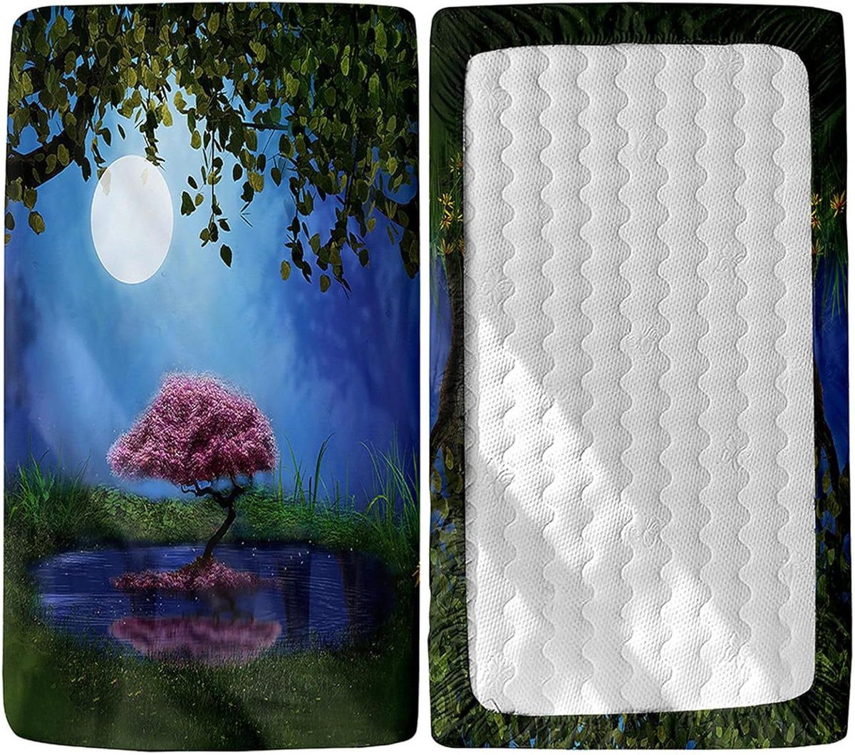 Baby Hoeslaken - Wieg Laken - Babykamer Inrichting - Ultrazacht Microvezel - 80 x 160 cm - Roze Boom
