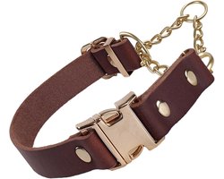 Halsband Hond Leer - Luxe Leren Halsband Hond - Honden Halsband - Hondenhalsband - Leren Honden Halsband - Leren Hondenhalsband - Sterke Halsband - Snelle Installatie - Leer - XL - Halsomtrek 36-50 cm, Breedte 2,5 cm - Bruin - van Imperatoris