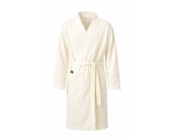 Sauna badjas wafe - LOUVE PARIS - unisex kimono badjas wafelstructuur - 100% Biologisch katoen - Hammam - SPA - kimono - wafel badjas dames - wafel badjas heren - Beige - Maat L