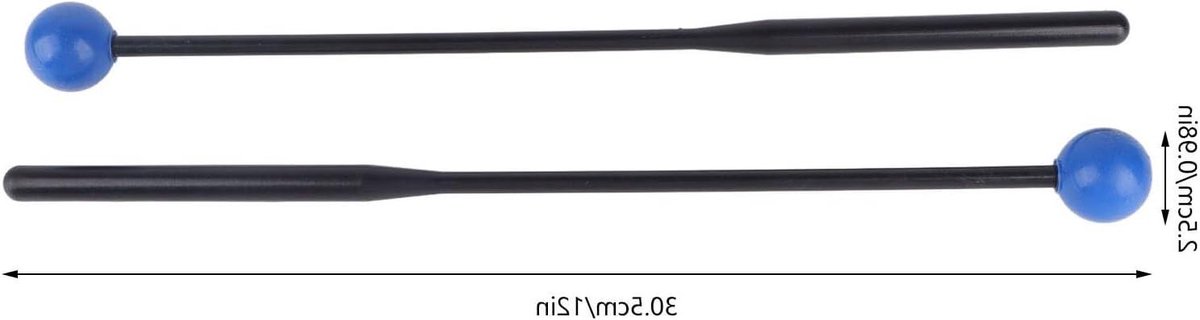 Drum Mallets - Percussie Stokken - Muziek Maken - Duurzaam Materiaal - 30 cm - Blauw