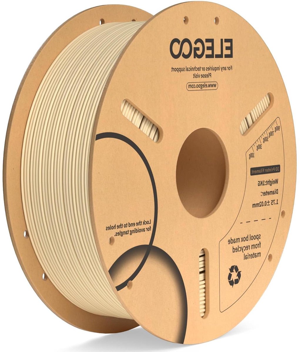 PLA Filament - 3D Print Materiaal - 3D Printen - Hoge Nauwkeurigheid - 1.75 mm 1KG - Beige