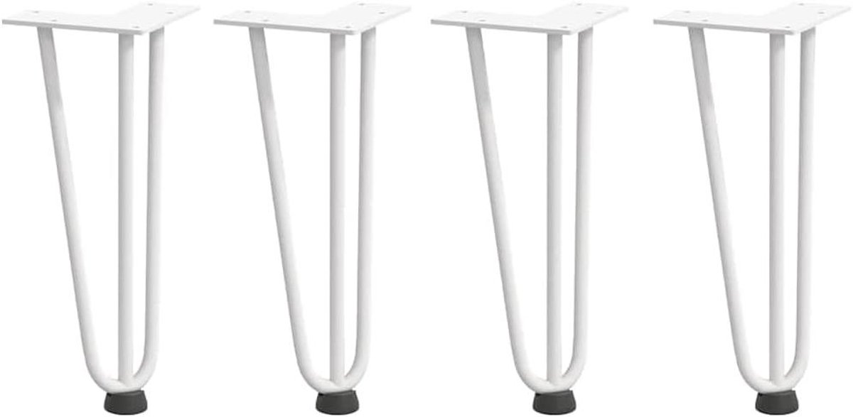 Tafelpoten Set - Haarspeld Meubelpoot - DIY Meubels Maken - Verstelbare Voetjes - 30 cm Hoog - Wit