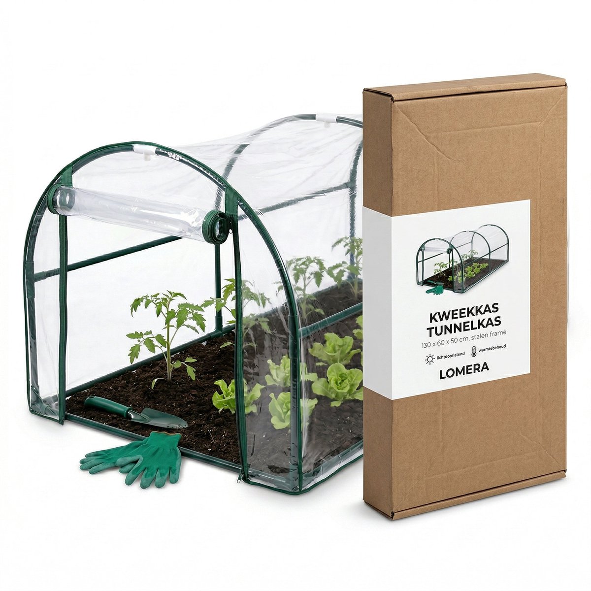 Lomera Kweekkas - Tunnelkas - Broeikas - Tuinkas - Foliekas - Kweektunnel - Folietunnel - Kas - Plantenkas - Kweektent - Tomatenkas - Tunnelserre - Serre - Tuintunnel voor Moestuin met Rits voor Groenten en Kruiden - Hobbykas - Tuin – foto 6