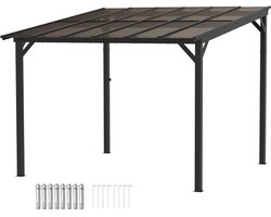 Luxe Pergola - Prieel - Paviljoen met Waterdicht Dak - Tuinpergola - Overkapping - Terrasoverkapping - UV-bestendig - 3 x 3 m - Terrasoverkapping – Tuinpaviljoen Buiten - voor Terras, Tuin, Balkon - Donkergrijs