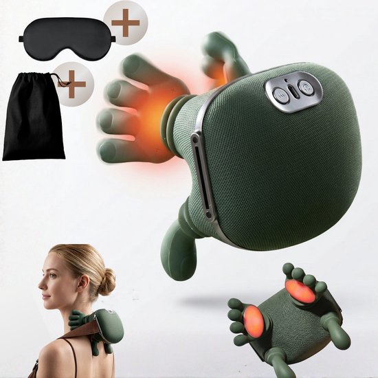 Resurge Recovery Nekmassage Apparaat – Verwarde Massagehand met 2 warmtemodi en 3 massagemodi - Shiatsu Massage Apparaat – Draadloos – Massage voor Nek, Schouders en Rug
