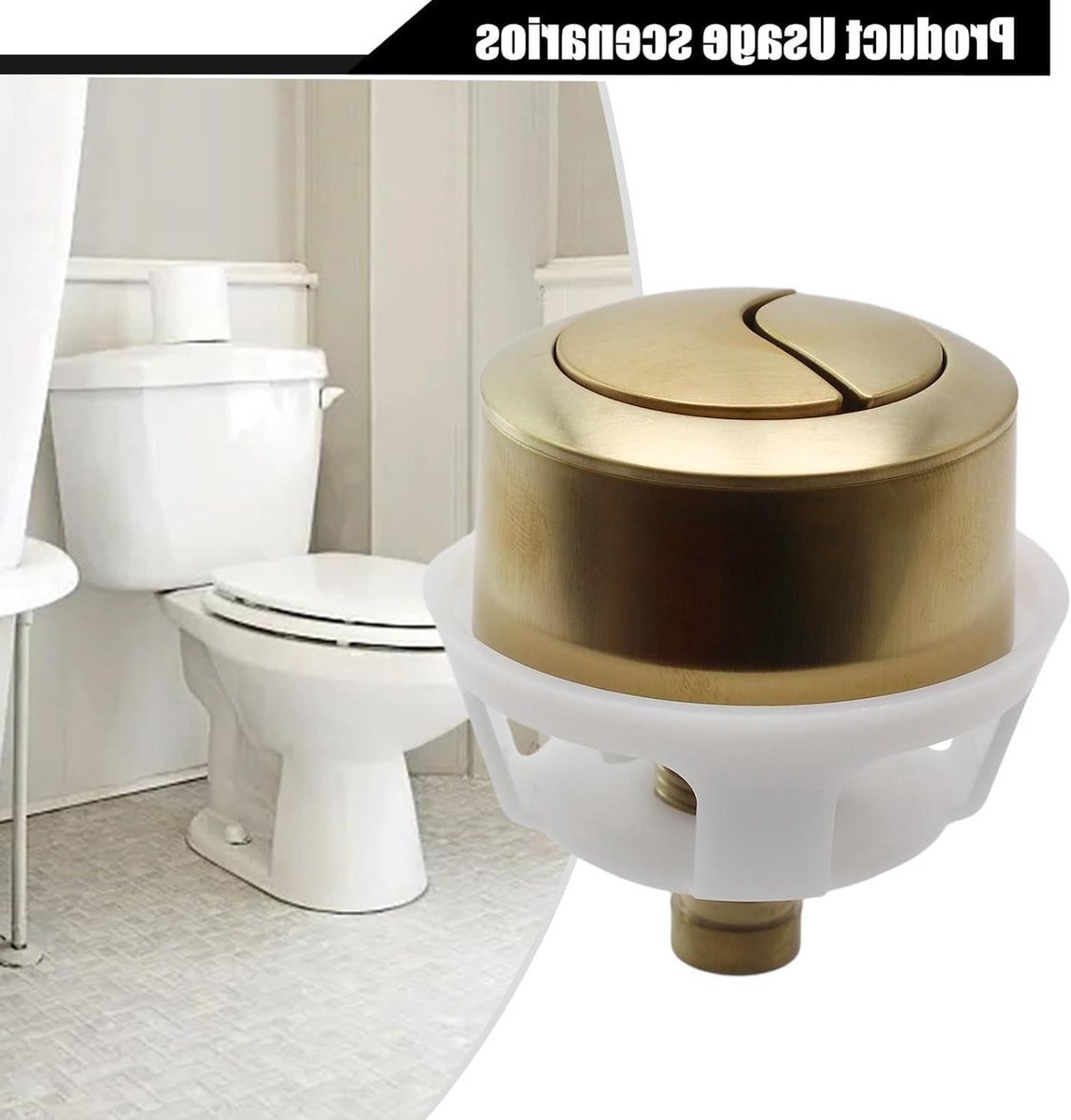 Spoelknop Inbouwreservoir - Luxe Vervanging - Toilet Upgraden - Kabelbediening Compatibel - Standaard Maat - Goud