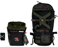 XP Metal Detectors Vondstenzak & Rugzak 280, ontworpen voor XP-metaaldetectoren en vondstenzak voorzien van een grote zak en een kleine zak afgesloten met een rits (XPBACKPACK & XPPOUCH)