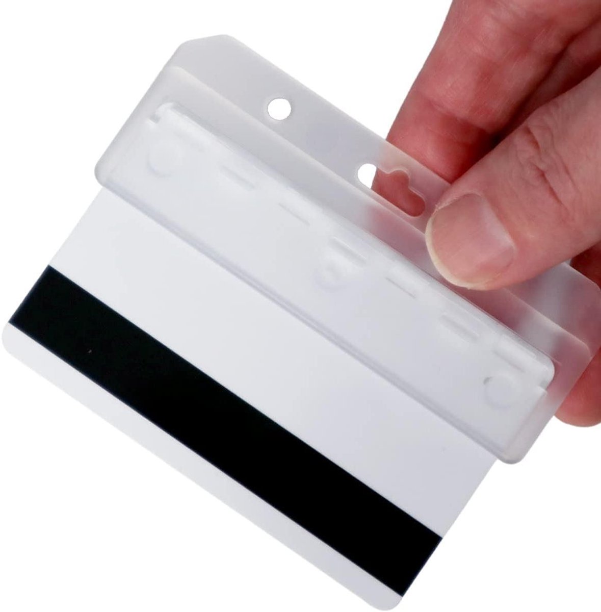 Specialist ID Frosted Rigid Plastic Horizontal Half Card Holder by (5 Pack plus Bonus)