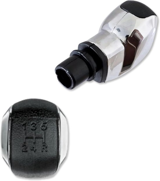 Schakelpook Set - Versnellingspook Knop - Auto Interieur Upgrade - 5 Versnellingen Achteruit - Universele Adapter - Zwart Gepolijst van Merkloos — afbeelding 3