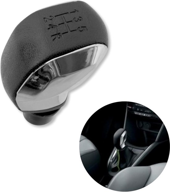 Schakelpook Set - Versnellingspook Knop - Auto Interieur Upgrade - 5 Versnellingen Achteruit - Universele Adapter - Zwart Gepolijst van Merkloos — afbeelding 4