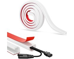 Kabelgoot, TV kabelgoten, Kabelgoot Voor Elektrische Kabels, 3m, Zelfklevende Kabelgoot, Kabels Aan De Muur Verbergen, Kabelgoot Voor Het Wegwerken Van Losse Tv-Kabels, Wit