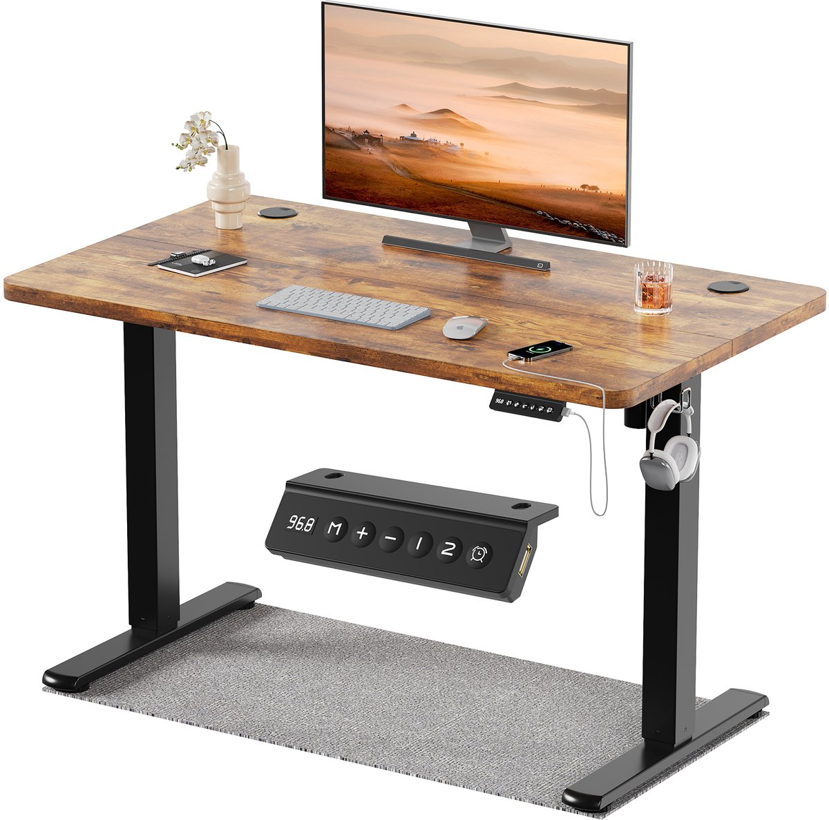 Devoko Zit-Sta Bureau 100x60 cm - Bruin thumbnail 4