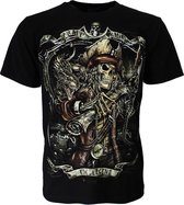 Pirate King Glow in the Dark Piratenkoning T-Shirt Zwart