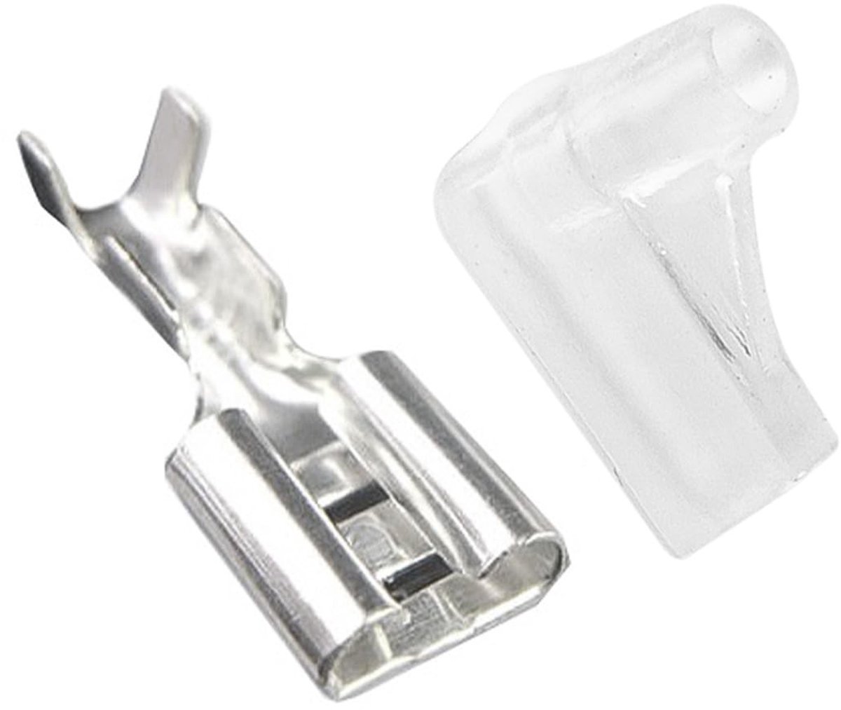 Dailygoods - 100-delige Krimp Stekker Set - 6.3mm Stekkers - 90° Hoek - Isolatiehoezen - Elektrische Verbindingen - Voor Doe-het-zelvers - Geschikt vo