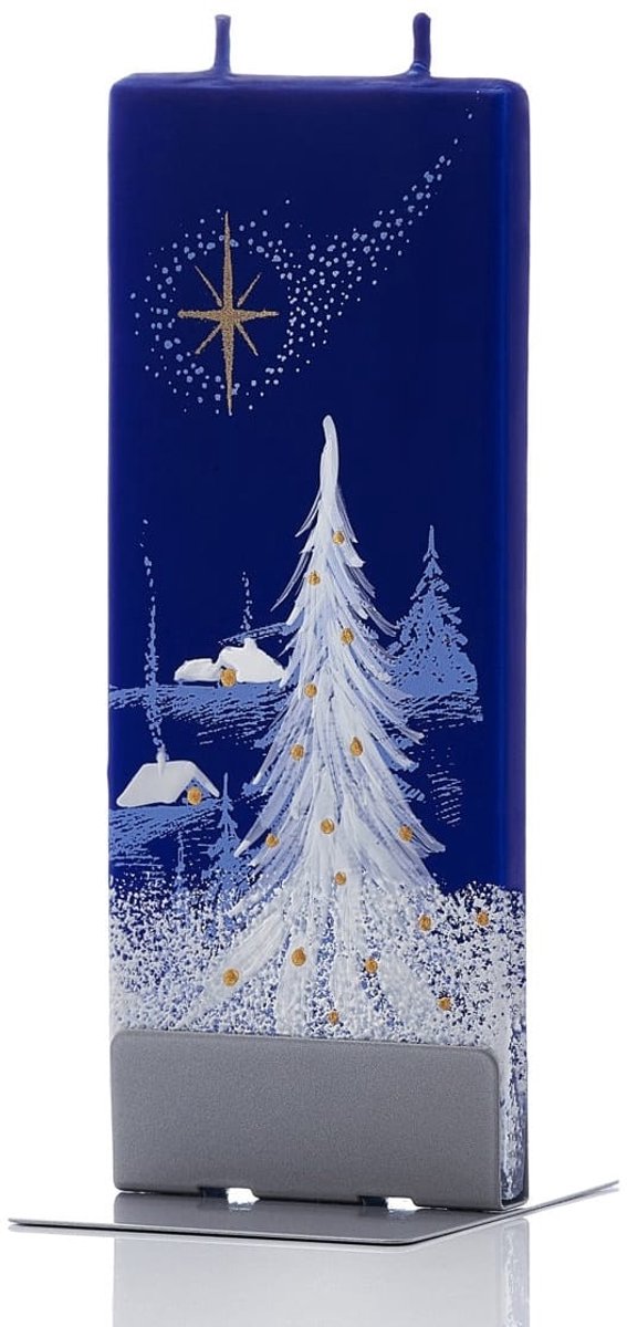 Kerstkaars Kerstboom Kerstkaart | FLATYZ platte kaars – uniek handbeschilderd cadeau