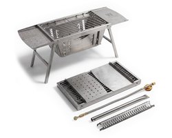 Camping BBQ gas en houtskool (2in1) kleine opvouwbare en draagbare mini barbecue - tafel BBQ / tafelbarbecue - gasbarbecue tafelmodel
