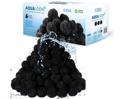 COIL Filterballen voor Zwembad Zandfilter Vervanging - 700g - Aqualoon - met Actieve Kool - Zwart