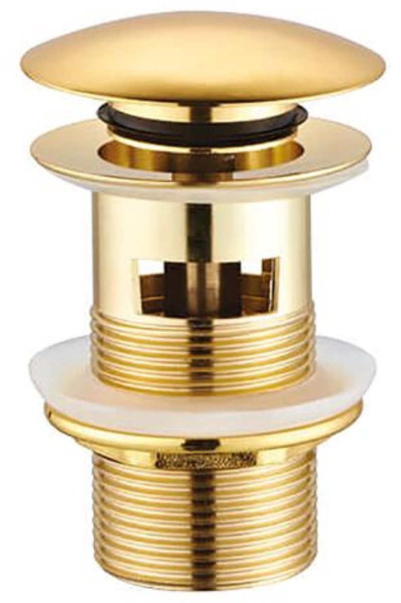 Creavit Design Afvoerplug Met Push Up Inclusief Overloop 5/4 Goud