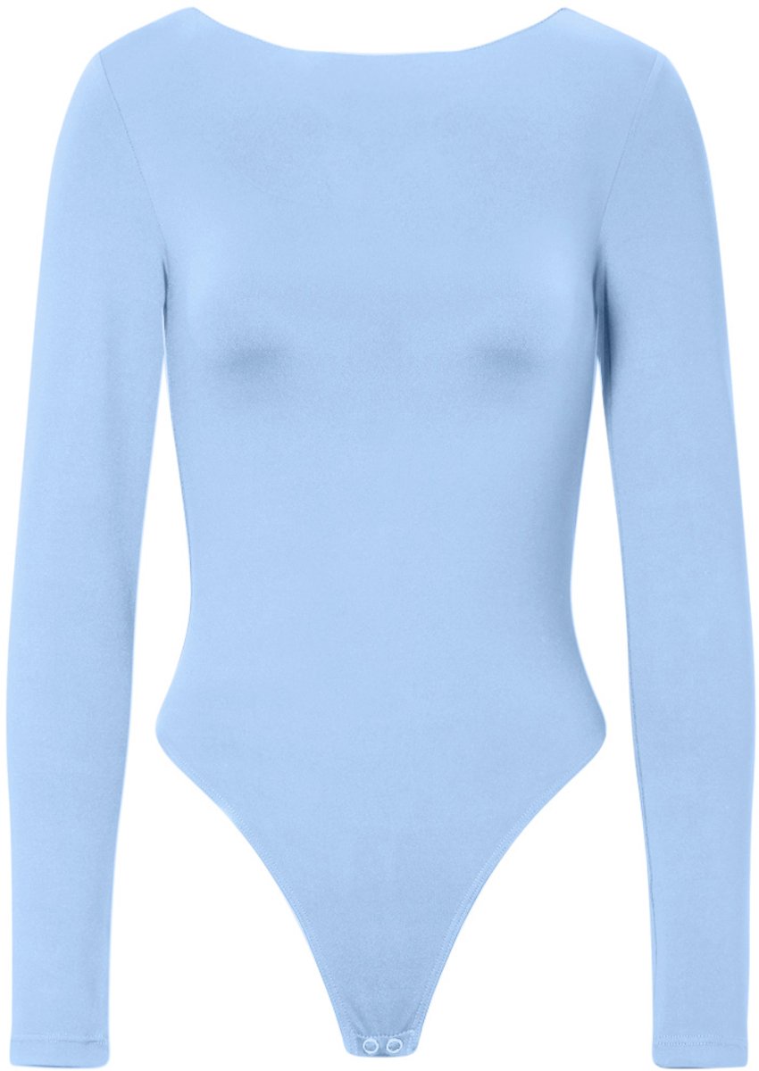 Gebreide nylon bodysuit in effen kleur - ademend en comfortabel als basislaag