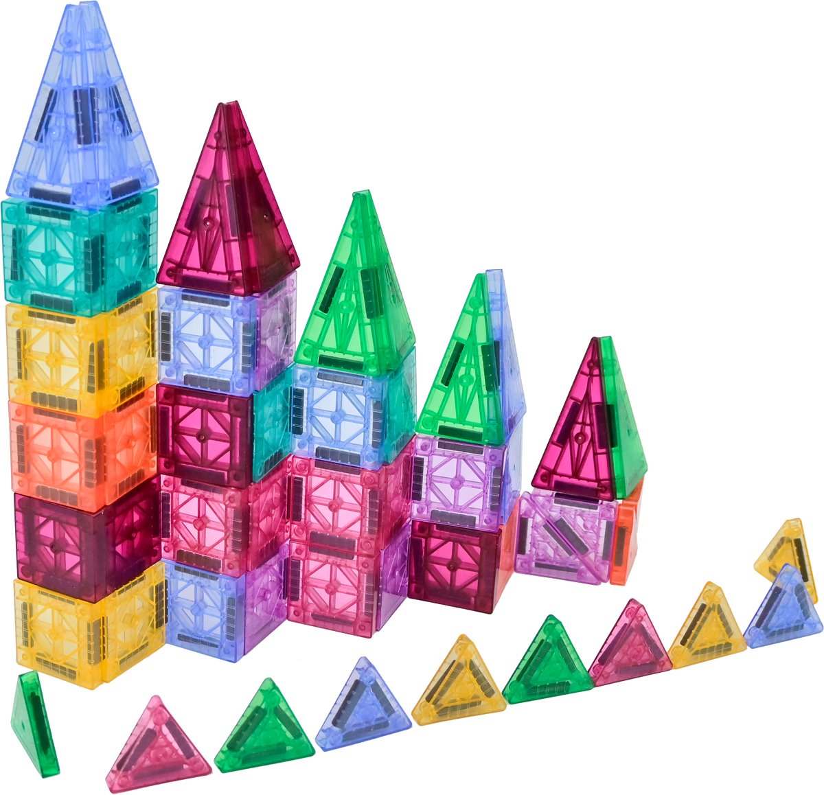 Magna Minds Mini - Travel set/Reisset - 70 stuks - Magnetic Tiles - Magnetisch Speelgoed - Constructie speelgoed - Magnetische tegels - Montessori speelgoed - Magnetische bouwstenen - Speelgoed Kinderen — afbeelding 2
