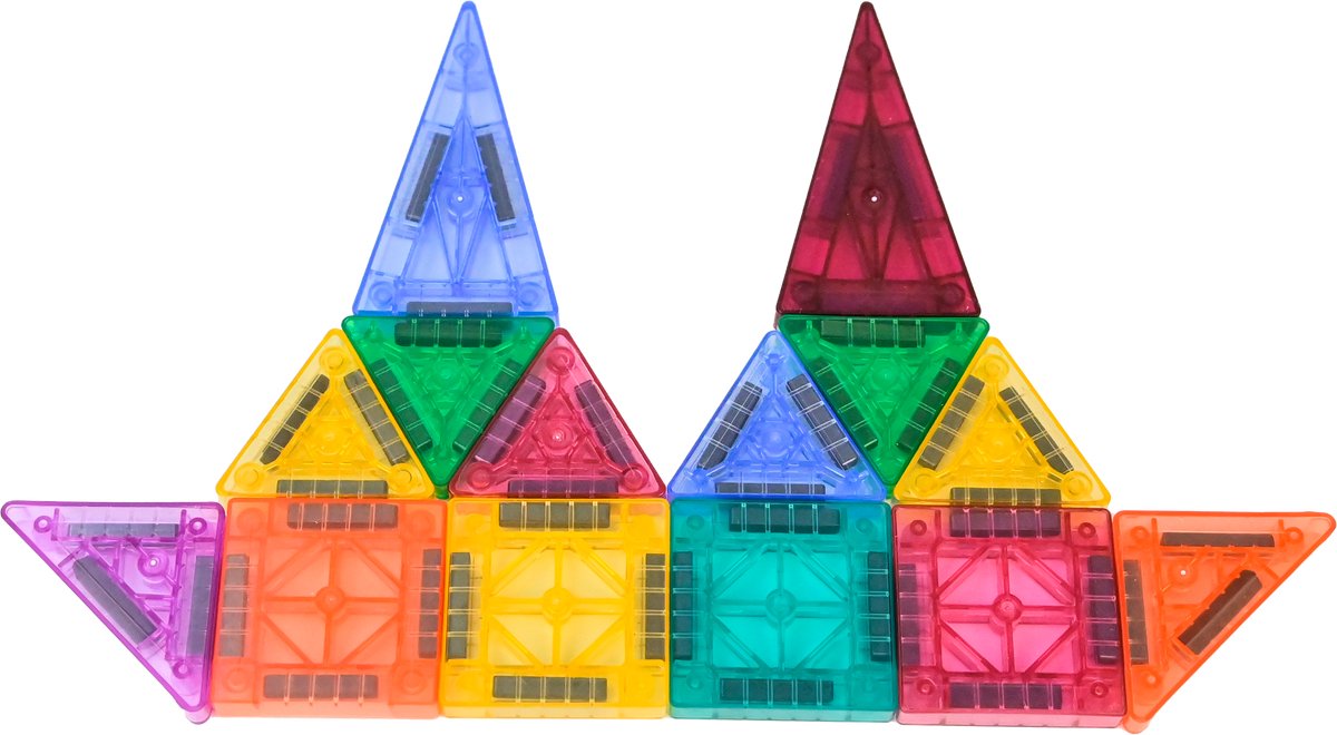 Magna Minds Mini - Travel set/Reisset - 70 stuks - Magnetic Tiles - Magnetisch Speelgoed - Constructie speelgoed - Magnetische tegels - Montessori speelgoed - Magnetische bouwstenen - Speelgoed Kinderen — afbeelding 3