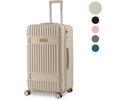 SKYCASES Trunk Reiskoffer – Classic Heritage – Extra Grote Koffer – 110L – TSA Slot – Lichtgewicht Trolley – 78x44x36 cm – Trunk Rolkoffer – Spinner Wielen – Beige