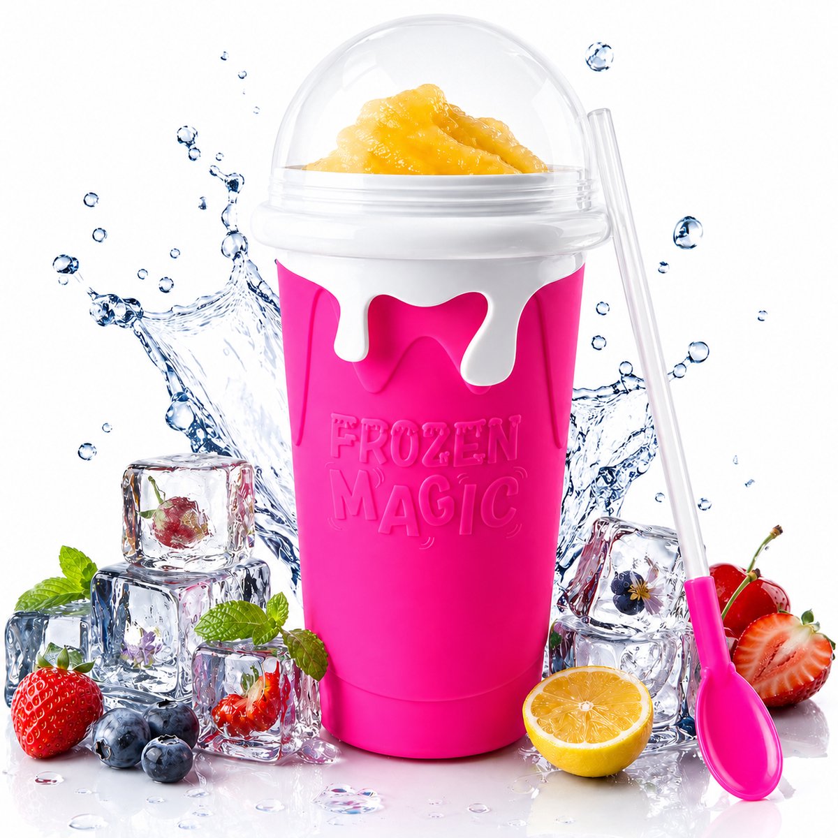 BOTC Slushy Maker - Slush puppy maker - Slushy Cup - BPA Free - IJscrusher - Rood