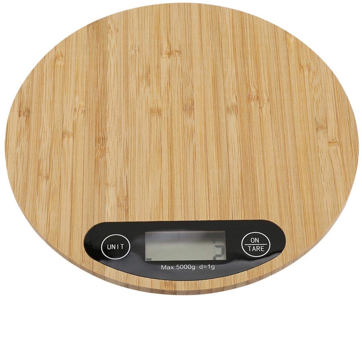 Dailygoods - Bamboe Keukenweegschaal - Nauwkeurig tot 5 kg - LED Display - Precisieweegschaal voor Bakken - Keukenaccessoire - Ideaal voor Thuisgebrui