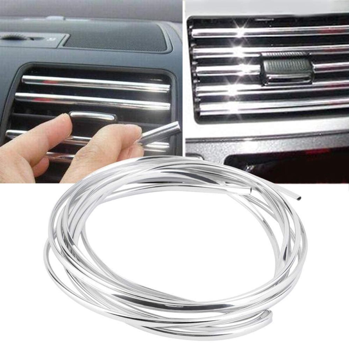 Dailygoods - U-vormige Auto Airconditioning Decoratieve Strips - Interieur Styling Accessoires - 6 meter - Auto Accessoires - Verhoogt Comfort - Gesch