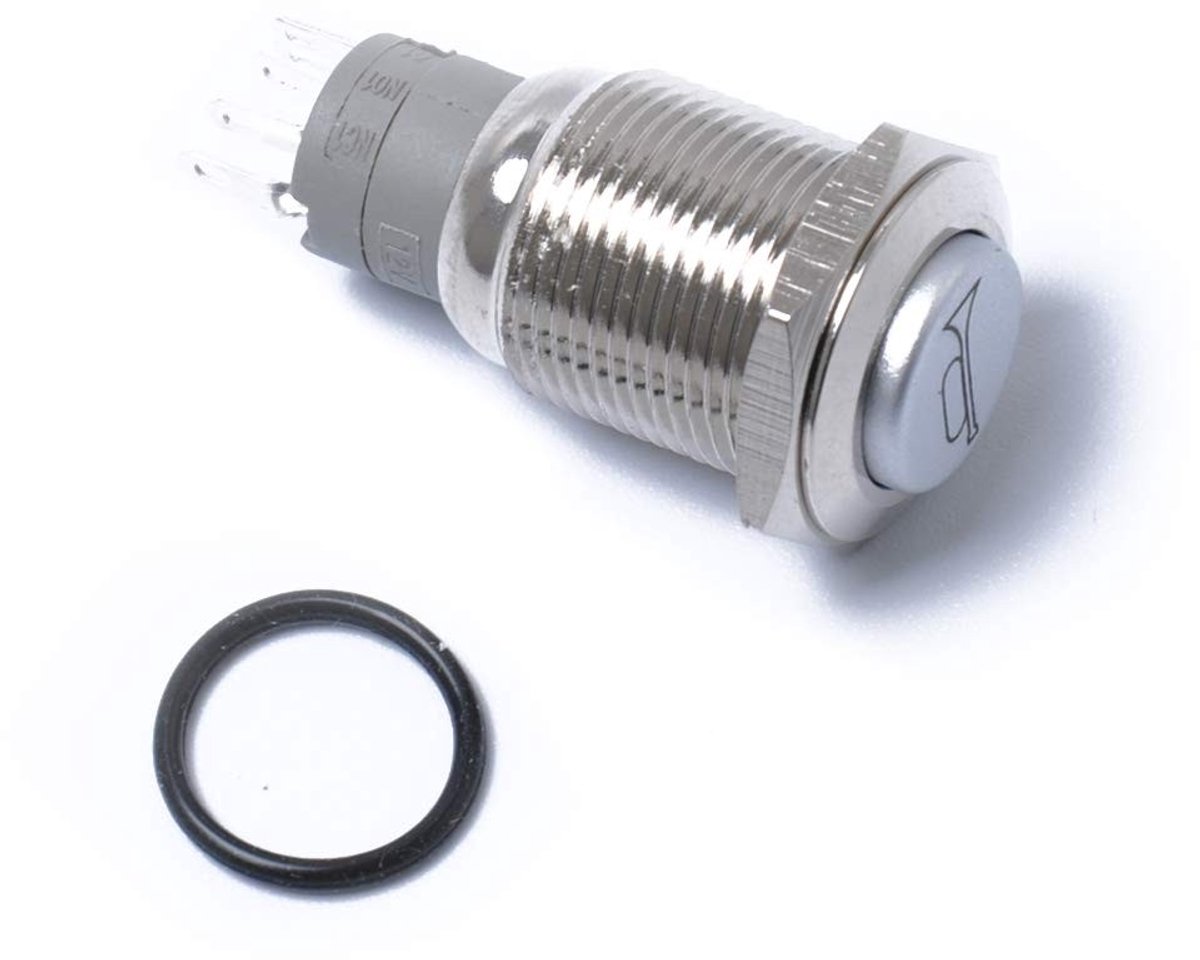 Dailygoods - Thumb Button RV Switch - Hoorn motief - 12V - Blauwe verlichting - 16mm - Geschikt voor campers en caravans - Eenvoudige installatie