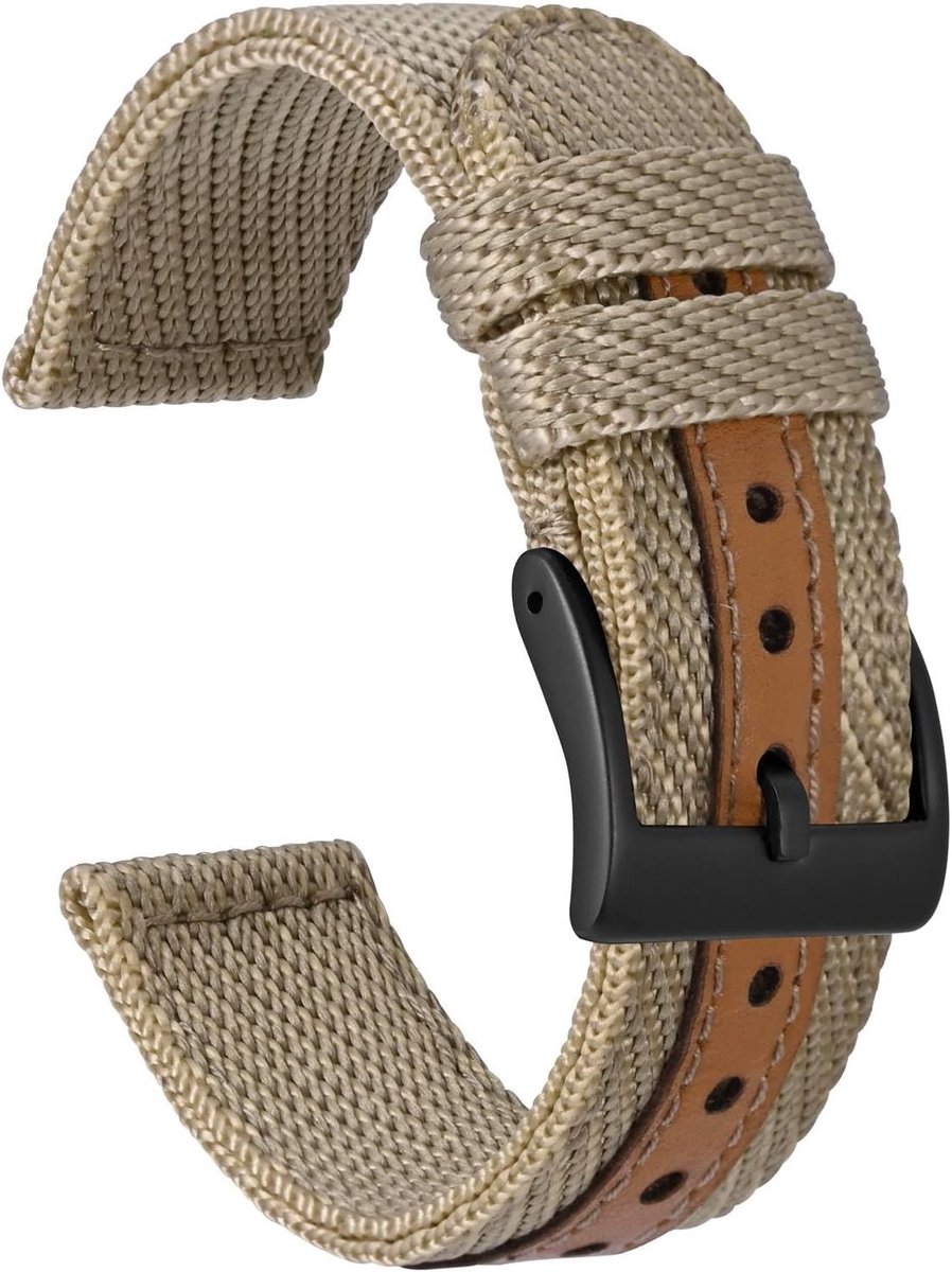Sportieve Nylon Horlogebanden voor Heren, Militaire Stijl, Verkrijgbaar in 18mm, 20mm en 22mm, Diverse Kleuren en Ontwerpen