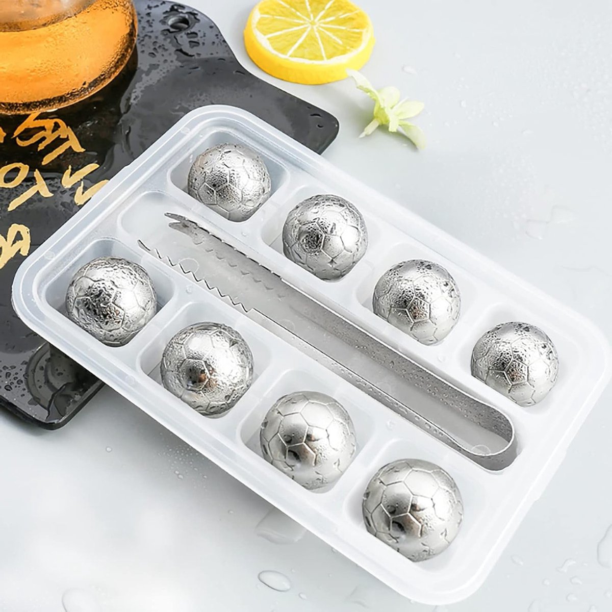 Herbruikbare RVS Whiskey Stones, 8 Stuks IJsblokjes voor Whisky, Rum, Vodka en Dranken