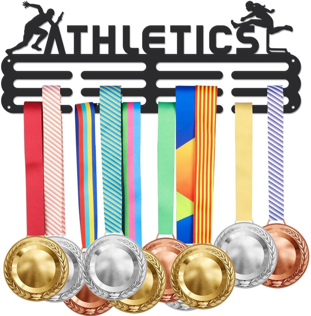 Dailygoods - Medaille Hanger - Atletiek Medaille Display - Uniek Ontwerp - Zwart - Sport Medailles Houder - Decoratieve Wanddecoratie - Geschikt voor
