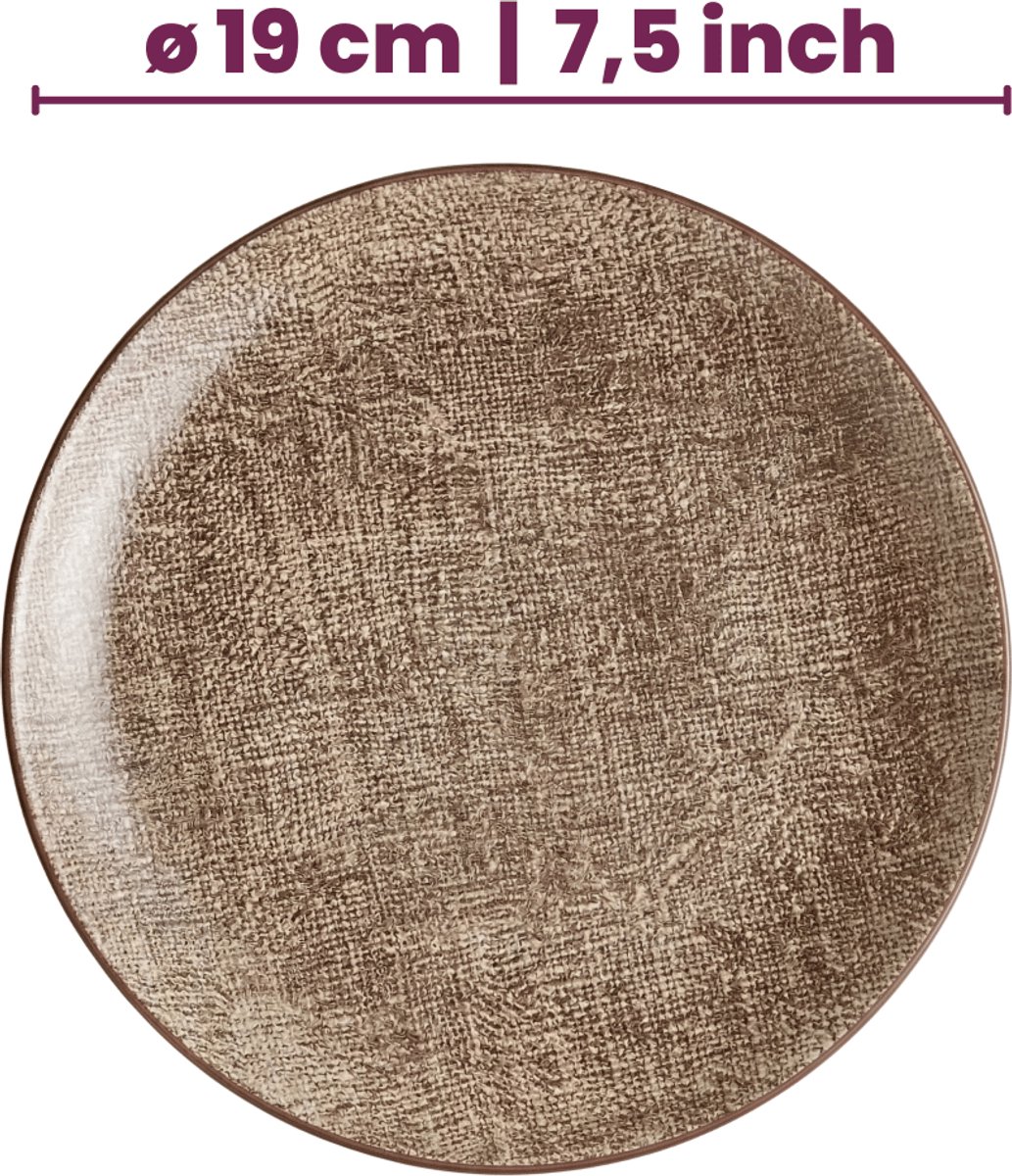 Cookinglife Serviesset Tela Bruin 12-delig - Servies Set 4 Personen - Modern Design Porselein - Vaatwasser- & Magnetronbestendig — afbeelding 7