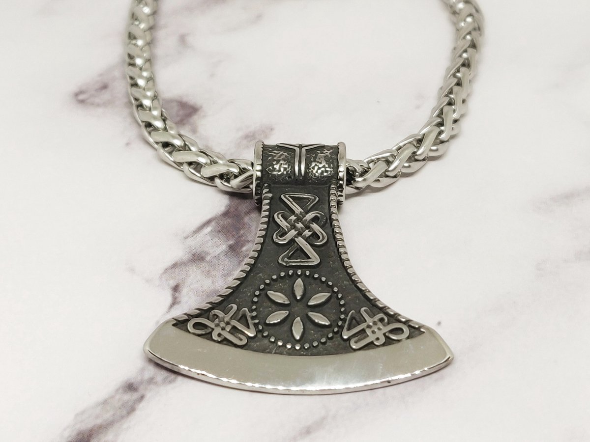 Mei's Viking's Dane Axe - Ketting - Bijl - 316L RVS - zilver - 51 cm
