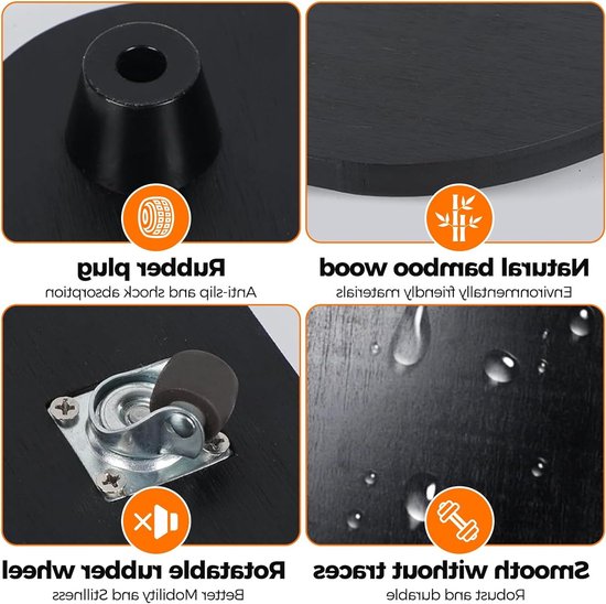 Houten Glijmat met 360° Wielen voor Keukenmachines, Geschikt voor Thermomix TM7, Antislip en Duurzaam van houten — afbeelding 2