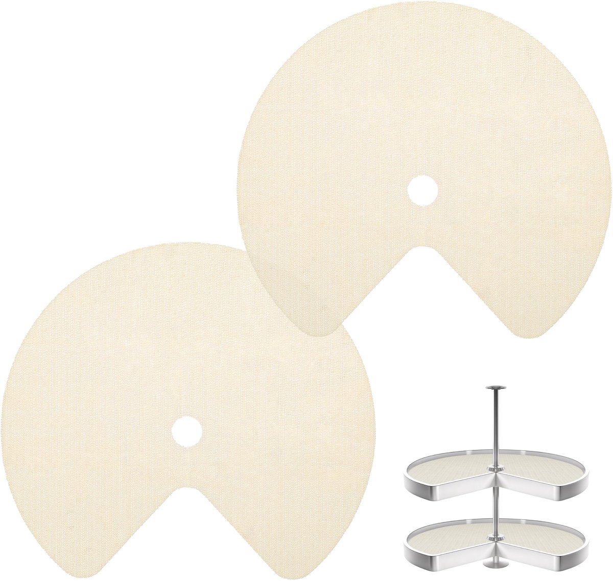Jhubersproducts - Lazy suzan draaiplateau inleggers - Antislip bescherming - Crème - Voor lades en planken - Meubelbescherming - Op maat te knippen