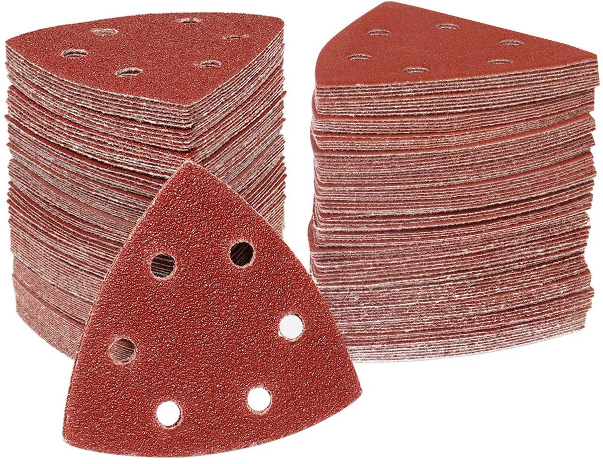 Jhubersproducts - Delta Sandpapier - 50 Stuks - Voor Polijsten - 93 x 93 x 93 mm - Coarse - Geschikt voor houtbewerking - Rood