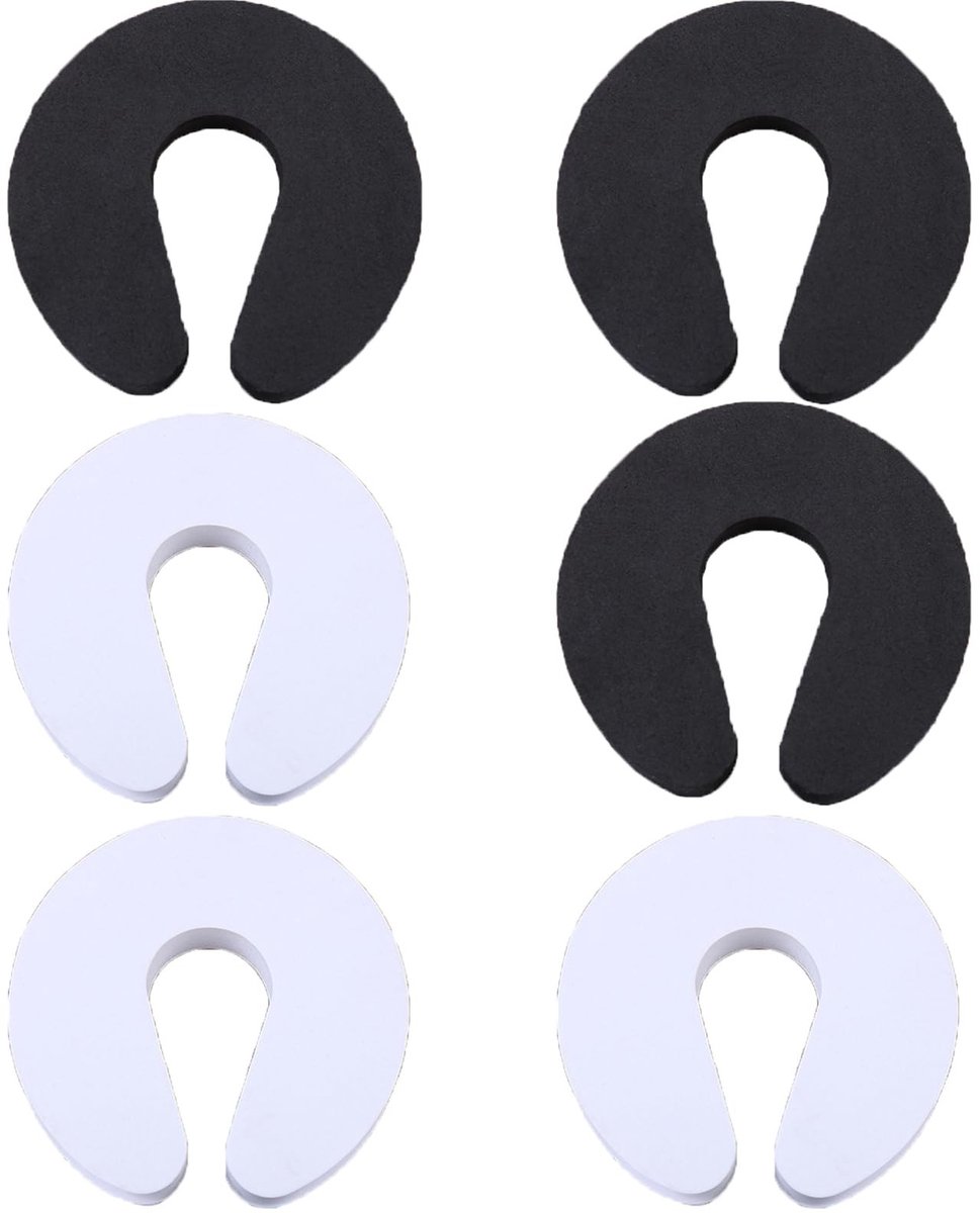 Jhubersproducts - Deur Pinch Guards - Babyveiligheid - Extra zacht schuim - Wit en zwart - Vingerbescherming - Veiligheid voor kinderen - 6 stuks