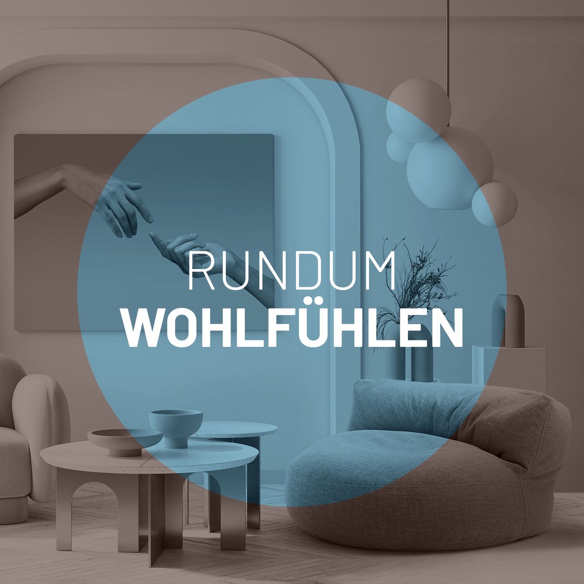 Lumaland Indoor linnen zitzak lounge, ronde zitzak voor binnen, 320 l vulling, 90 x 50 cm, linnenlook en feel, bruin
