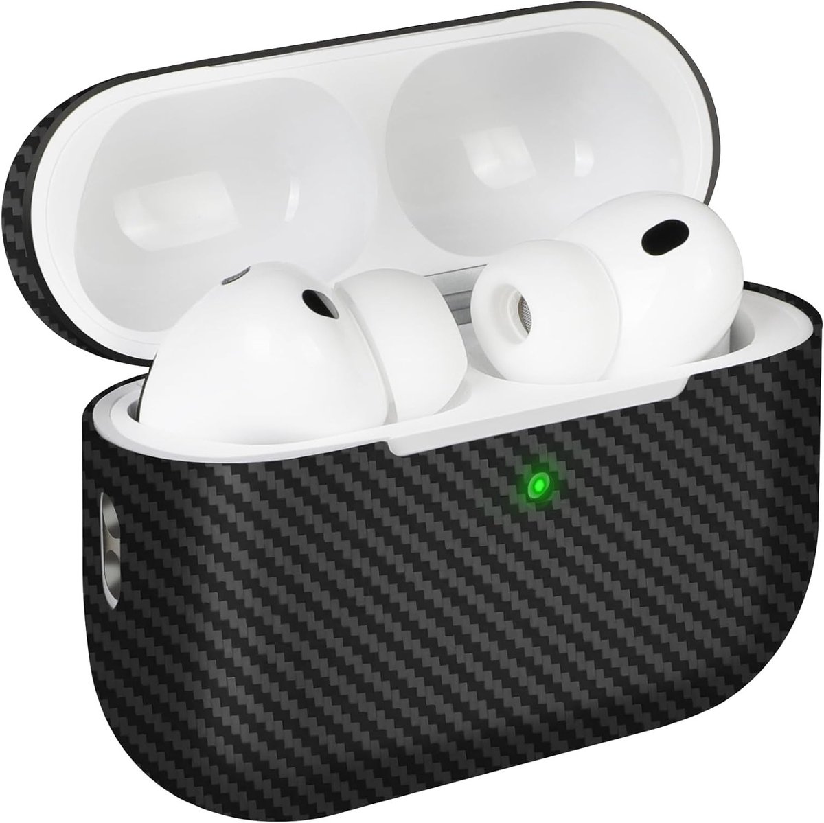 Duurzame en dunne carbon fiber hoes voor AirPods Pro 3 - Bescherming met comfortabele grip in zwart/grijs